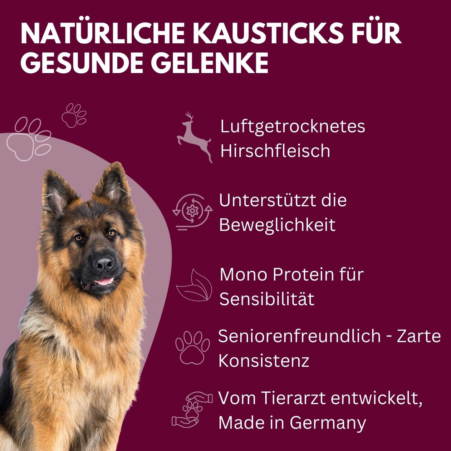 WEDEdog SOFT Sticks Hirsch Gelenkfit Kausticks