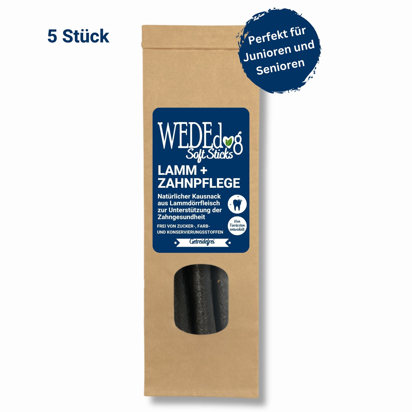 WEDEdog SOFT Sticks Lamm Zahnpflege Kausticks I Zahnstein Hund I Zahnreinigung Hund
