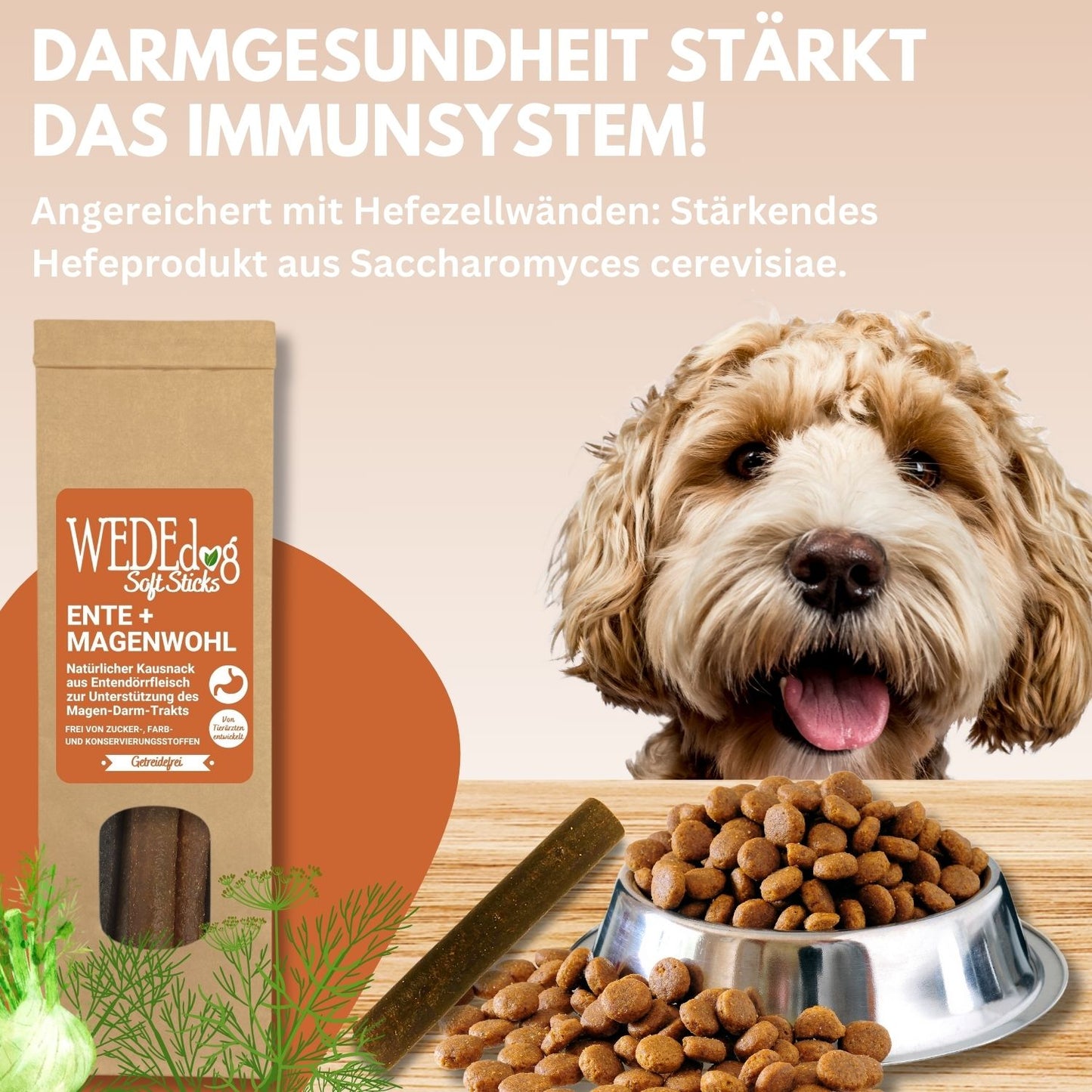 WEDEdog SOFT Sticks Ente Magenwohl Kausticks I Verdauung Hund I Magen Hund