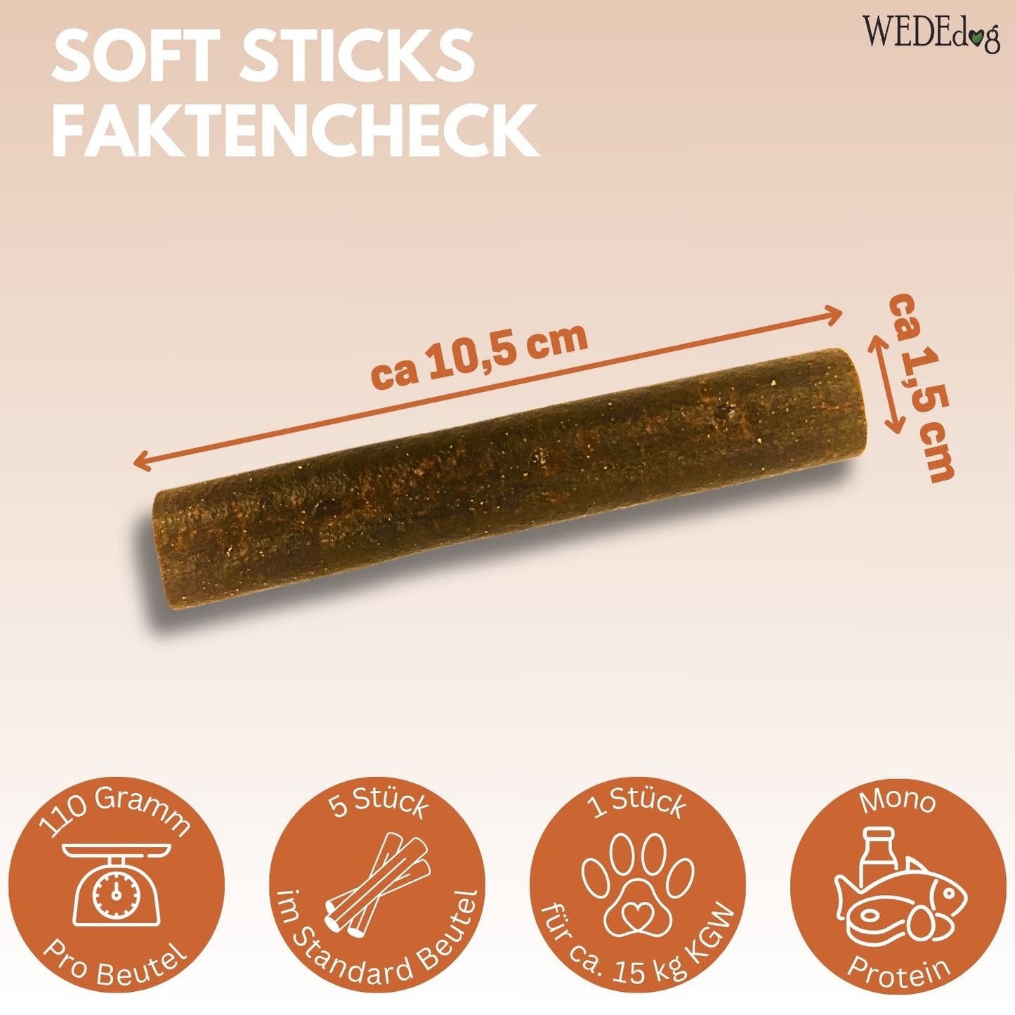 WEDEdog SOFT Sticks Ente Magenwohl Kausticks I Verdauung Hund I Magen Hund