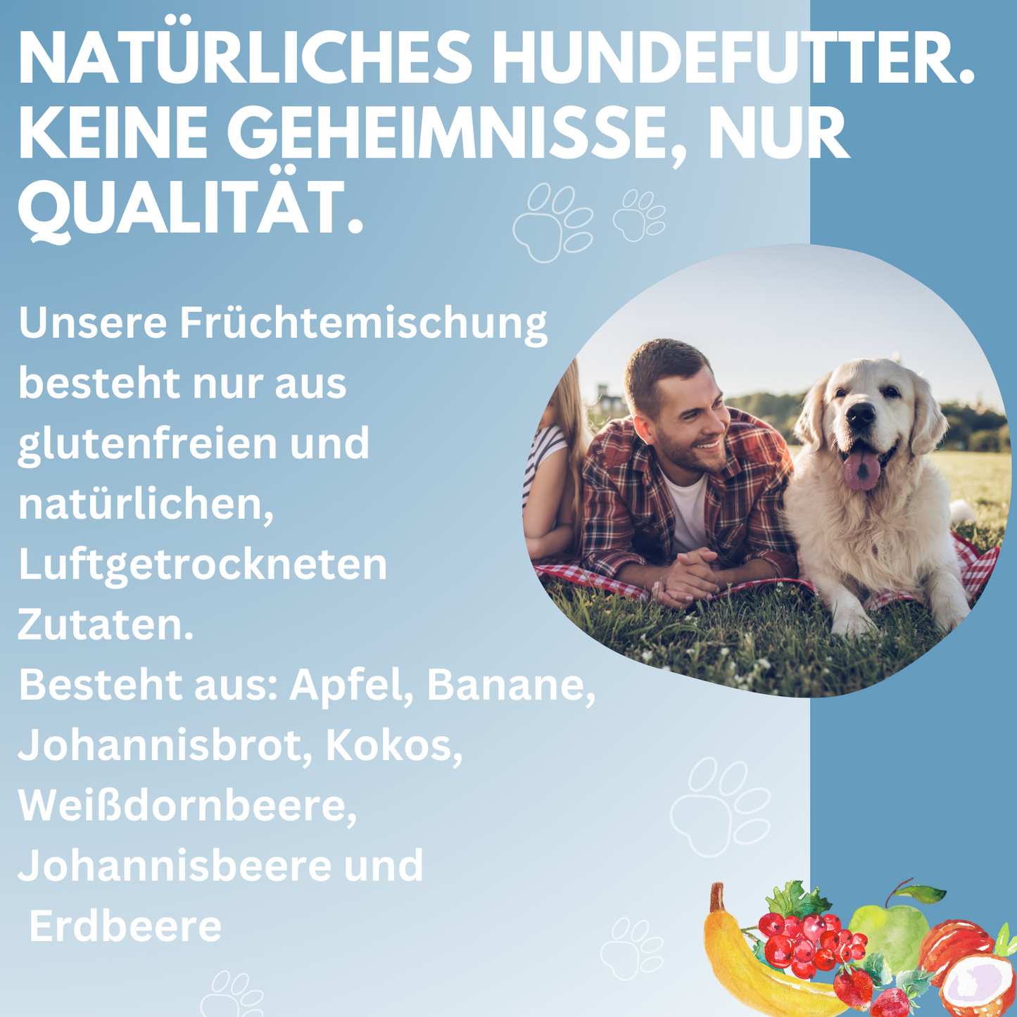 Hundefutter Topping I WEDEdog Topping "Himmlische Früchte" I Topping Hundefutter in Premium-Qualität I 150g