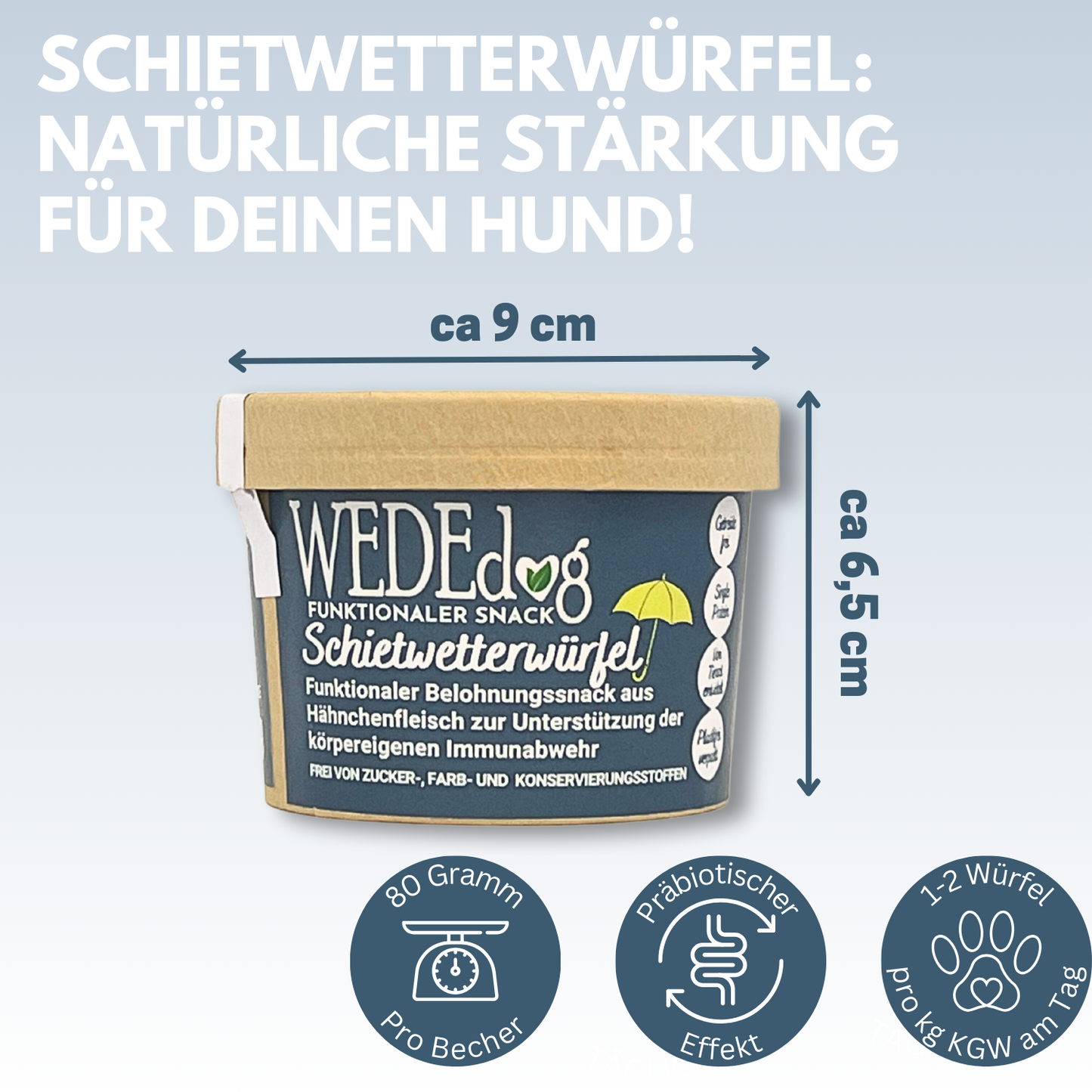 Immunsystem stärken Hund I WEDEdog SCHIETWETTERWÜRFEL I Hund Immunsystem stärken I 80g