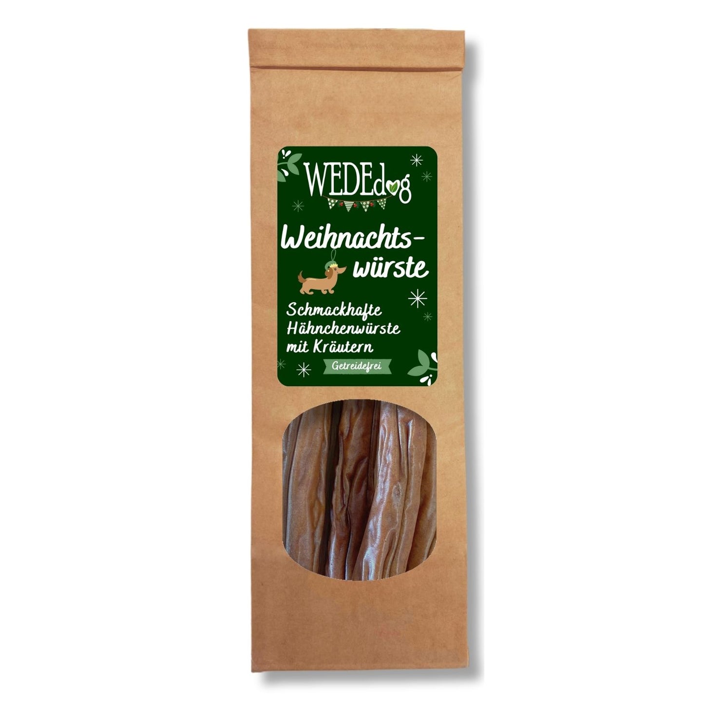 Wededog's Exklusives Festmahl: Weihnachtswürste für Hunde – 5 Stück (200 g) – Streng limitiert für dein vierbeiniges Familienmitglied!
