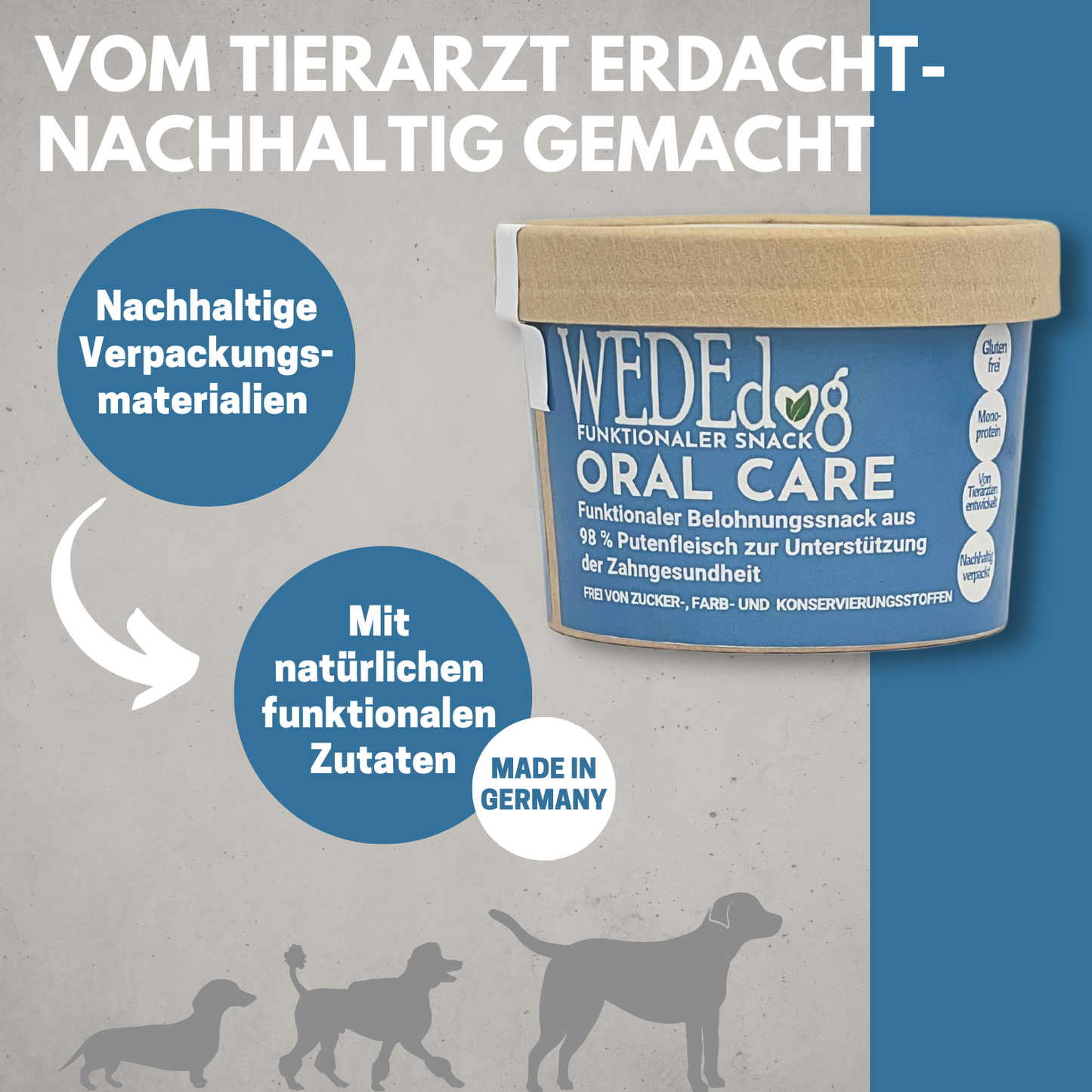 Hundekausnack I Zahnpflege für Hunde I WEDEdog ORAL CARE MAXI I Zahngesundheit Hund I Zahnhygiene Hund I 350g