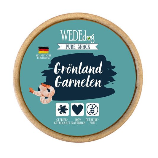 WEDEdog Pure Snack: Gefriergetrocknete Grönland Garnelen - Exquisiter Meeresgenuss & Qualität