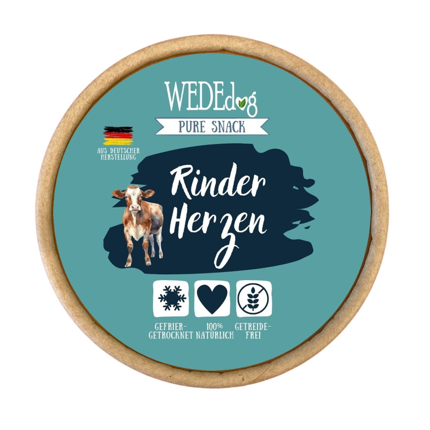 WEDEdog Pure Snack: Gefriergetrocknete Rinder Herzen - Natürlicher Genuss & Premium Qualität